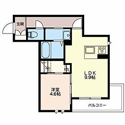 本町倶楽部2 1LDKの間取図画像