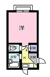 クリーンビュー松永 ワンルームの間取図画像