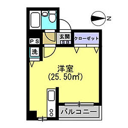 スターフィールド桜台 ワンルームの間取図画像