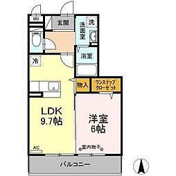 ボンテ中通 1LDKの間取図画像