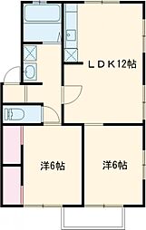 コーポ内田 1階2LDKの間取り