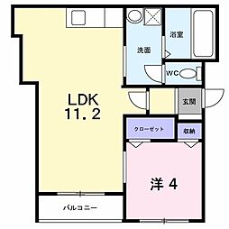 アーグラスA 1LDKの間取図画像