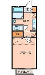 フォレストスクウェア 1階1Kの間取り