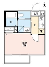 robothome鉄道博物館2 1Kの間取図画像