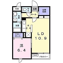 ジュリエット 1LDKの間取図画像