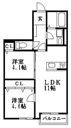 ヴェルジュ博多レジデンシャルスイート 2LDKの間取図画像