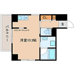 ＬＵＮＡ長町駅前 8階ワンルームの間取り