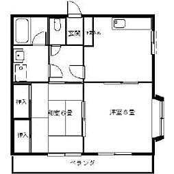 伊豆箱根鉄道大雄山線 塚原駅 徒歩4分の賃貸アパート 2階2DKの間取り