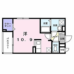 サンライズガーデン宝塚 ワンルームの間取図画像