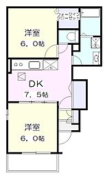 ベル・アンジュB 2DKの間取図画像