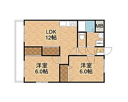 さくらマンション 2LDKの間取図画像
