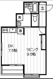 AQUAHILLS ワンルームの間取図画像
