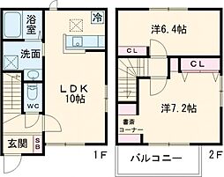 Casa Aria(カーサアリア) 2LDKの間取図画像