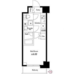 ハーモニーレジデンス武蔵小杉002 1階1Kの間取り