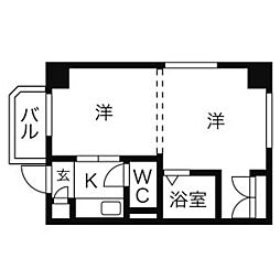 第三貞和ビル 1Kの間取図画像