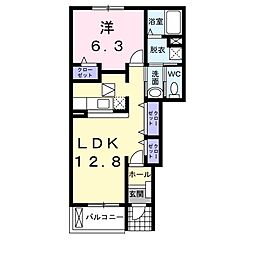 メゾン・アンジェリーク 1LDKの間取図画像