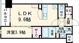 JR筑肥線 九大学研都市駅 徒歩5分の賃貸マンション 6階1LDKの間取り