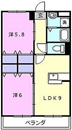 サン・シャイン 2LDKの間取図画像
