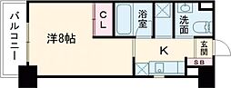 エスポワール春日野道2 1Kの間取図画像