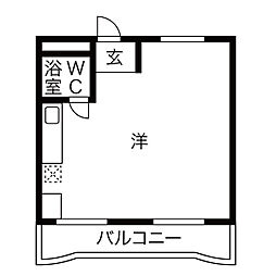 音聞ハイツ ワンルームの間取図画像