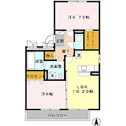 グレイスMAKI 2LDKの間取図画像