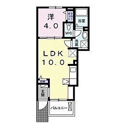 シャインヴァルトC 1LDKの間取図画像