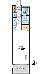 CASSIA目黒 ワンルームの間取図画像