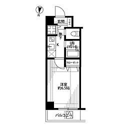 プレール・ドゥーク錦糸町 1Kの間取図画像
