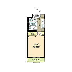 パステル幸栄 1Kの間取図画像