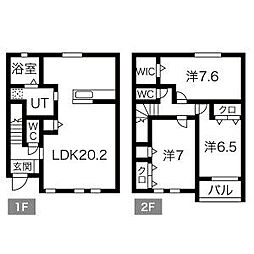 Liberta A102 1階3LDKの間取り