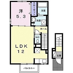 ブランド ボヌール 1LDKの間取図画像