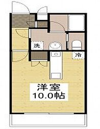フジキコーポ1L ワンルームの間取図画像