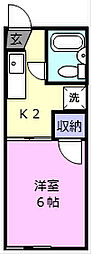 シルバーハイツ 1Kの間取図画像