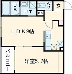 NOVEL千歳1 1LDKの間取図画像