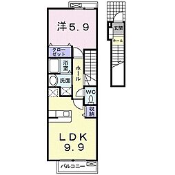ソレイユ・アミュー北館 1LDKの間取図画像