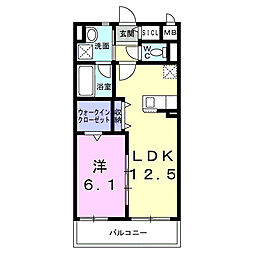 ヴィラ フェリシア 1LDKの間取図画像