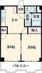 ネオ・デラサンテ 2DKの間取図画像