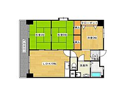 イエローマンション小倉 3LDKの間取図画像