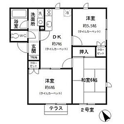 ミルキーウェイ 2階3DKの間取り