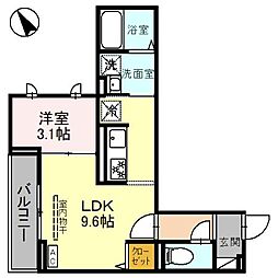 D-Sereno志木幸町 2階1LDKの間取り