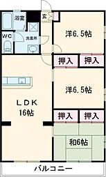 JR豊肥本線 東海学園前駅 徒歩32分の賃貸マンション 1階3LDKの間取り