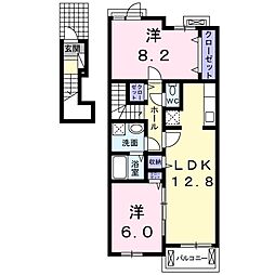シュティル梅が丘 2LDKの間取図画像
