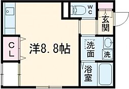 JR豊肥本線 光の森駅 徒歩15分の賃貸アパート 1階ワンルームの間取り