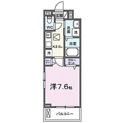 エスポワール鶴江 C 1Kの間取図画像