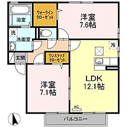 パル2 2LDKの間取図画像