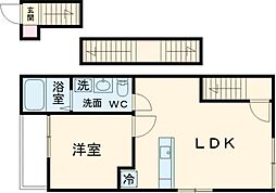 Pablo戸坂B棟 3階1LDKの間取り