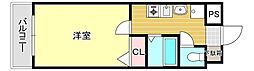 サンセット室見 1Kの間取図画像