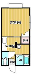 ルラール 1Kの間取図画像