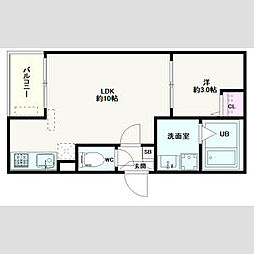Jack sunashindenI 3階1LDKの間取り