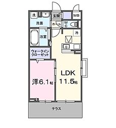 Garden浜 1LDKの間取図画像
